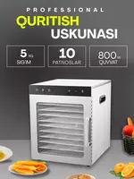 Sabzavot va mevalarni quritish uchun qurilma Uskunalar US-10 / 10 ta poddonli