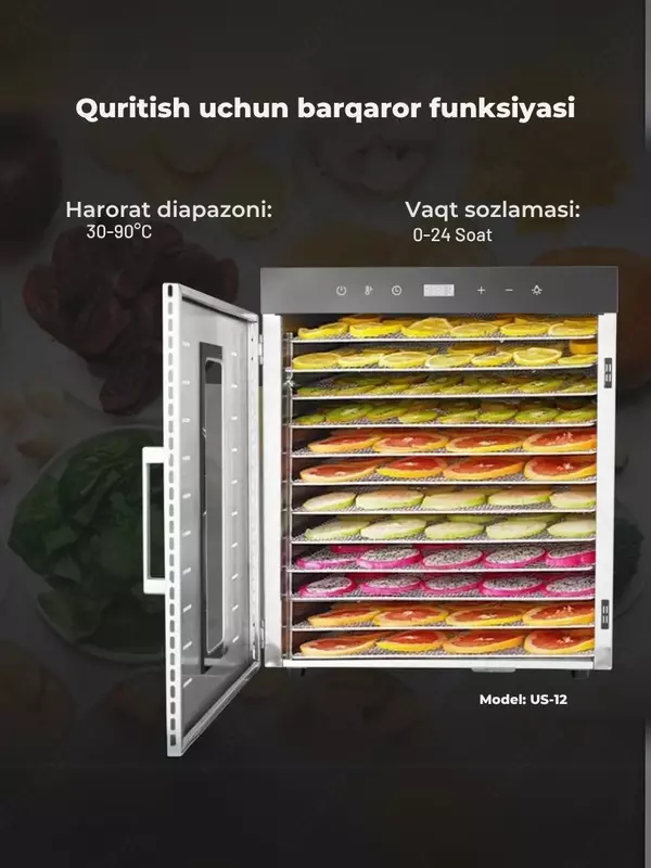 5 401 000 so'm Sabzavot va mevalar uchun quritgich meva