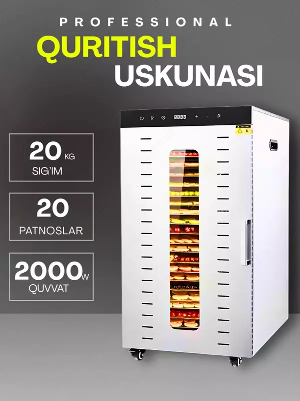 Sabzavot va mevalar uchun quritgich.