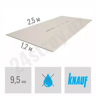 Gips kartonli shift (95 mm) standart KNAUF 250x120 sm