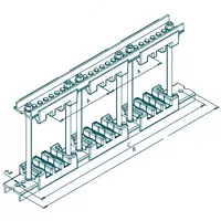 Шинодержатель МК 100741 (Шинодержатель трехполюсный с изолятором 75-10-2