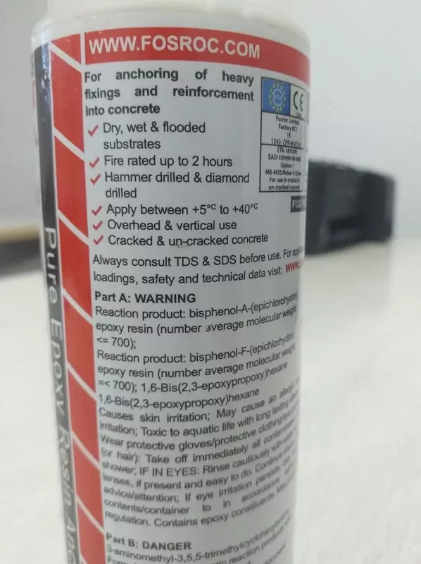 Анкер клей, Lokfix, эпоксидный анкер для бетона, анкераж, химический