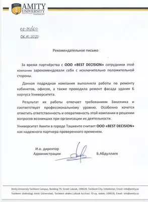 "Kalit taslim" asosida ta'mirlash va kapital qurilish OOO "BEST DECISION"