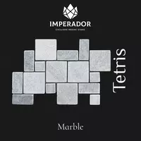 Брусчатка из мрамора "Tetris" серый