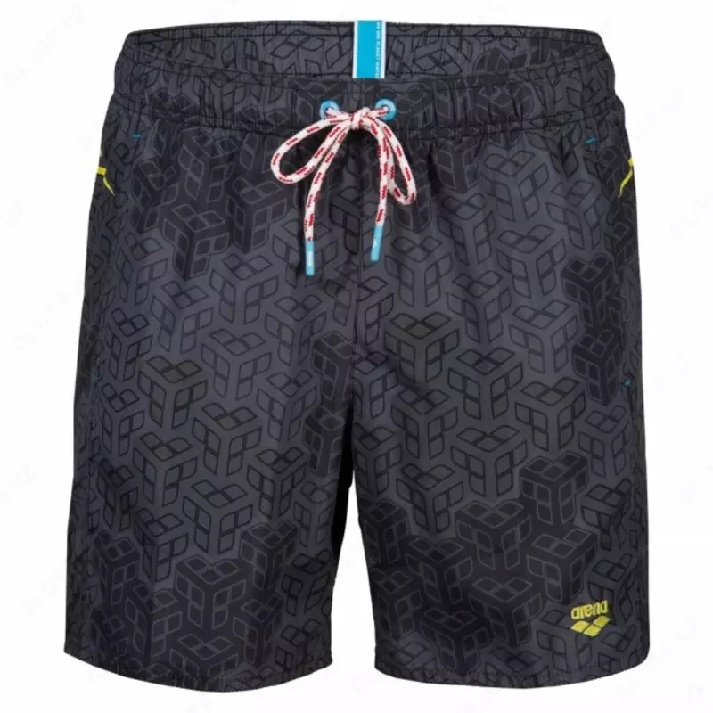 Arena Pro file erkaklar sohil shortlari, XL, black multi soft green