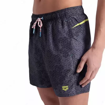 Arena Pro file erkaklar sohil shortlari, XL, black multi soft green