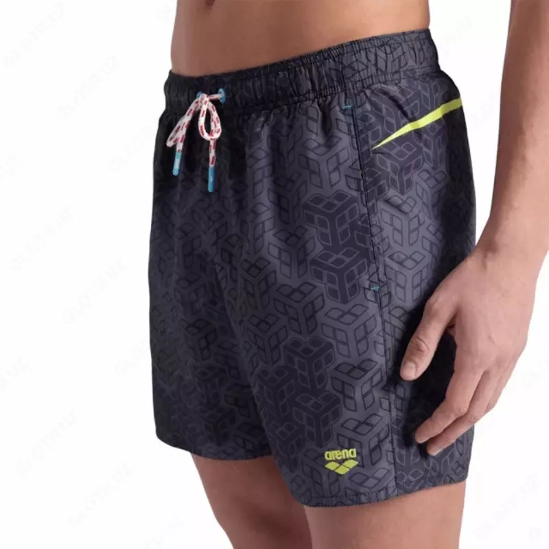 Arena Pro file erkaklar sohil shortlari, XL, black multi soft green