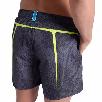 Arena Pro file erkaklar sohil shortlari, XL, black multi soft green