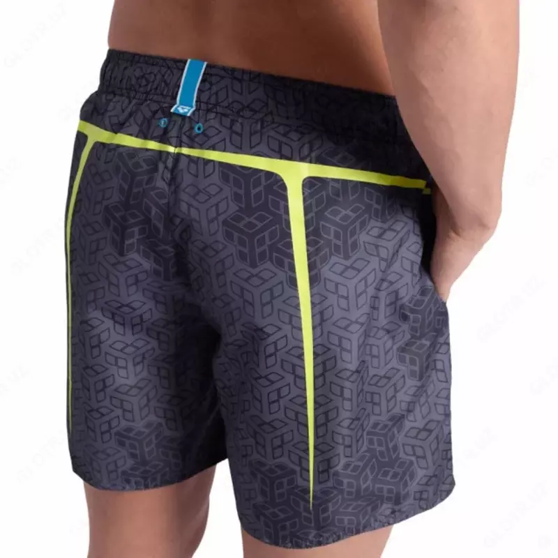Arena Pro file erkaklar sohil shortlari, XL, black multi soft green
