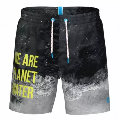 Arena Water prints erkaklar sohil shortlari, XXL, black beach soft green