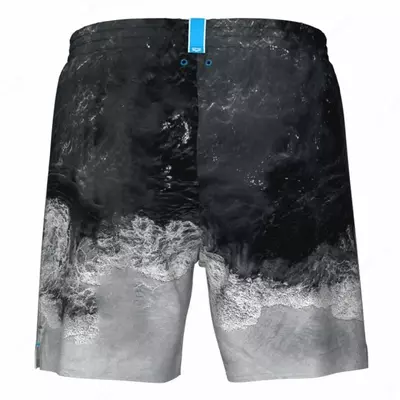 Arena Water prints erkaklar sohil shortlari, XXL, black beach soft green
