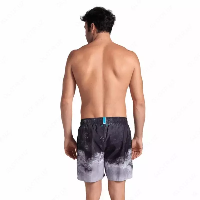 Arena Water prints erkaklar sohil shortlari, XXL, black beach soft green