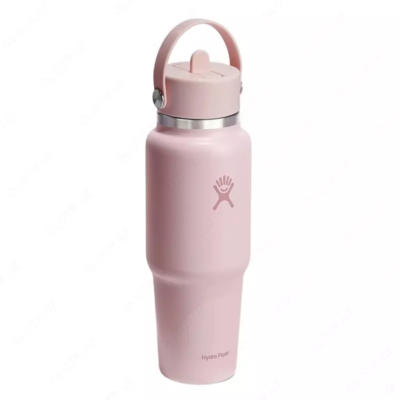 Термо-бутылка Hydro Flask Travel Bottle w/ Flex Straw Cap 0.9 L розовая