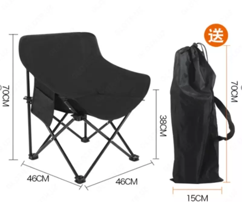 Уличный портативный складной стульчик со спинкой