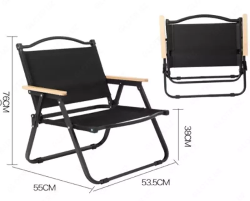 Уличный портативный складной стульчик со спинкой