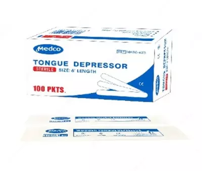 Стерильный деревянный Лор шпатель - 620 сум / шт.