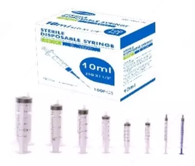 Шприц одноразовый 3 детали с иглой 50 мл 25 шт/коробка - 7 500 сум / шт.