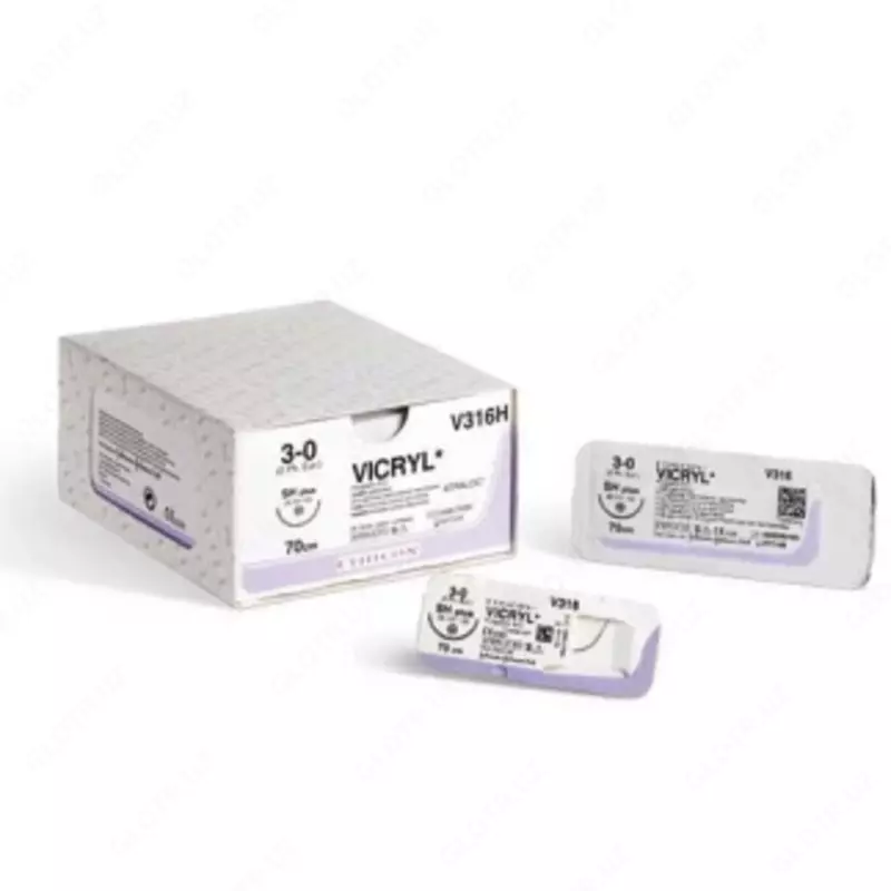 Викрил 1 4 метрик с иглой 40 мм 90см №1