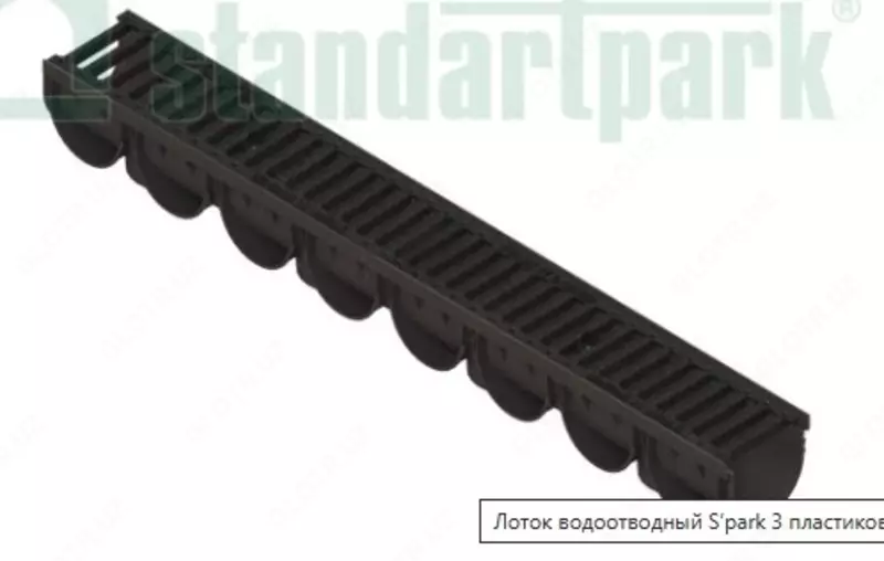 ЛОТОК ВОДООТВОДНЫЙ S’PARK 3 ПЛАСТИКОВЫЙ DN100 H100 С РЕШЕТКОЙ ЩЕЛЕВОЙ ЧУГУННОЙ КЛ. С250 (КОМПЛЕКТ)