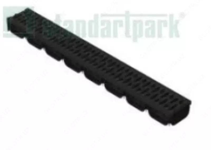 Лоток водоотводный S'park 2 пластиковый серый DN100 h70 с решеткой щелевой пластиковой кл. А15 (Комплект серый-черный)