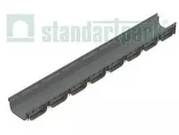 Лоток водоотводный S'park 2 пластиковый серый DN100 h70 с решеткой щелевой пластиковой кл. А15 (Комплект серый-черный) - 115 000 so'm