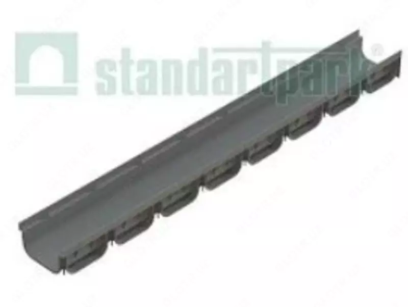 Лоток водоотводный S'park 2 пластиковый серый DN100 h70 с решеткой щелевой пластиковой кл. А15 (Комплект серый-черный) - 115 000 so'm