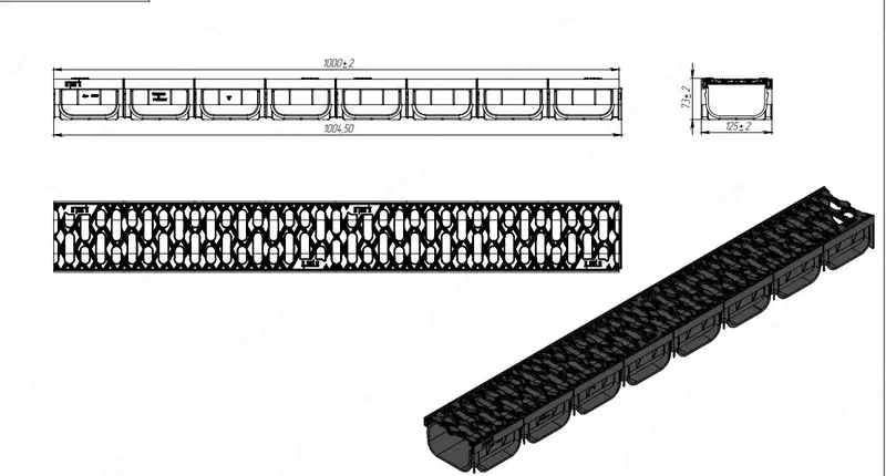 ЛОТОК ВОДООТВОДНЫЙ S'PARK 2 ПЛАСТИКОВЫЙ DN100 H70 С РЕШЕТКОЙ ЩЕЛЕВОЙ ЧУГУННОЙ КЛ. А15 (КОМПЛЕКТ) - 275 000 сум