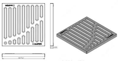 РЕШЕТКА СТАЛЬНАЯ ШТАМПОВАННАЯ BASIC ОЦИНКОВАННАЯ К ДОЖДЕПРИЕМНИКУ 300X300 КЛ. А15 - 223 000 сум / шт.