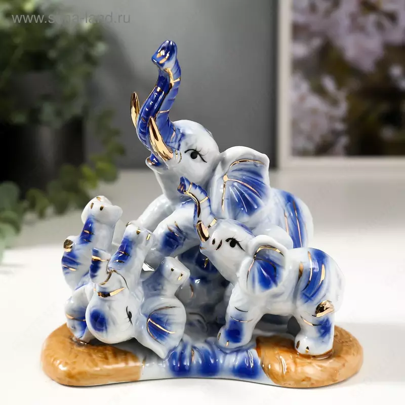 Фарфоровые статуэтки семья слонов новые качественные 4шт семейка качественный фарфор 4шт - 450 000 сум