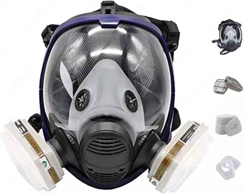 Ko‘mir filtri bilan qayta ishlatiladigan gaz niqobi (respirator niqob)