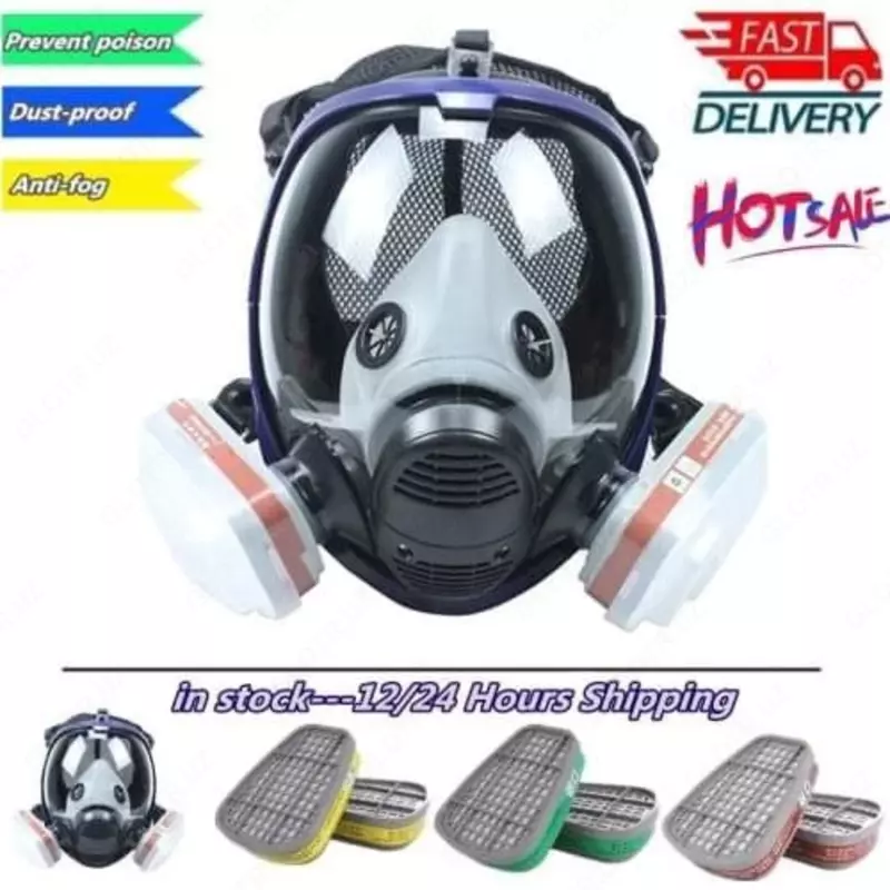 Ko‘mir filtri bilan qayta ishlatiladigan gaz niqobi (respirator niqob) Chakana savdo