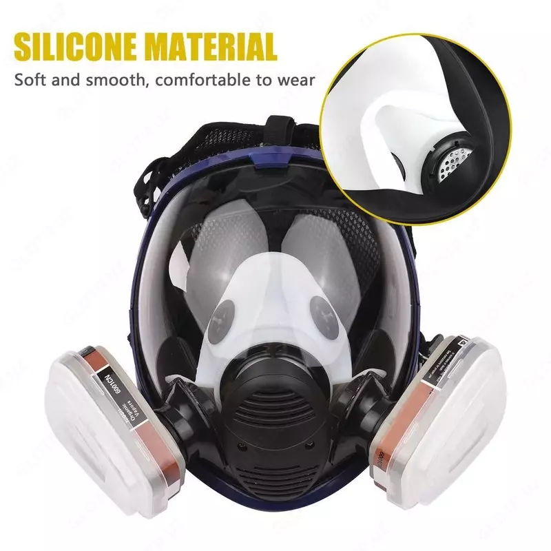 Ko‘mir filtri bilan qayta ishlatiladigan gaz niqobi (respirator niqob) Respiratory Protection 3M
