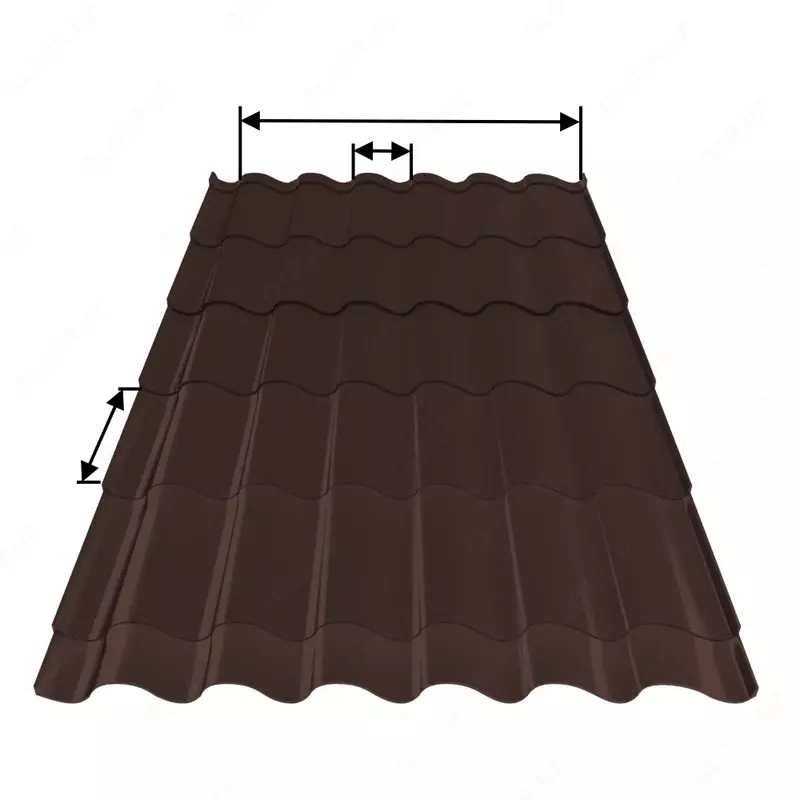 Металлочерепица Ламонтерра X (ПЭ-01-8017-0.45) Шоколад
