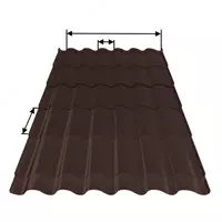 Металлочерепица Ламонтерра X (ПЭ-01-8017-0.45) Шоколад