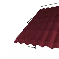 Металлочерепица Ламонтерра X NormanMP (ПЭ-01-3005-0.5) Красное вино - по запросу