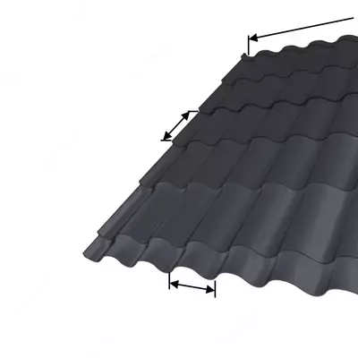 Металлочерепица Ламонтерра X NormanMP (ПЭ-01-7024-0.5) Серый графит