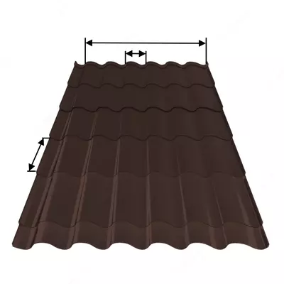Металлочерепица Ламонтерра X (VikingMP-01-8017-0.45) Матовый Коричневый шоколад