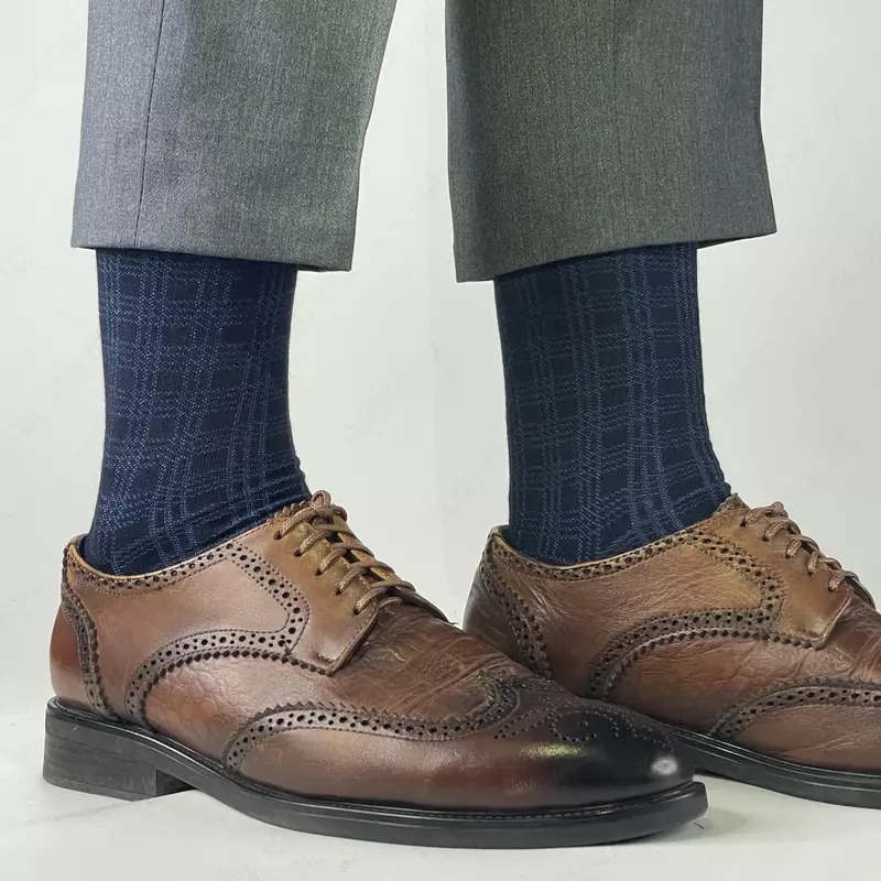 Темно синие носки с полосками