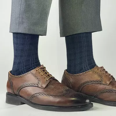 Темно синие носки с полосками