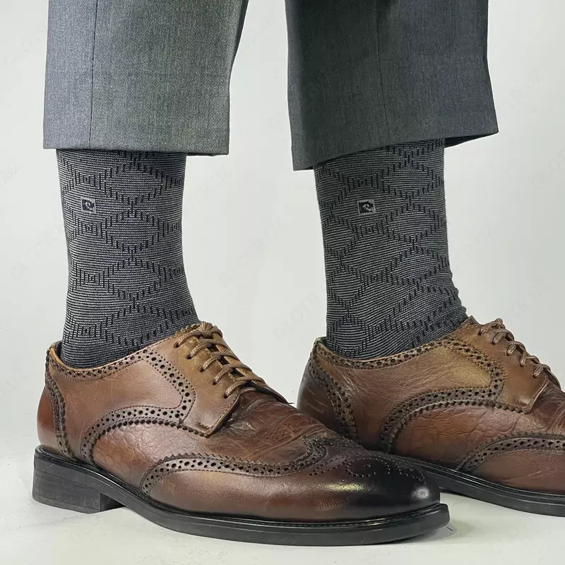 Серый носки с клетками