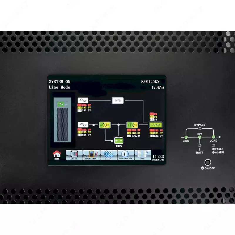 Трехфазный он-лайн ИБП двойного преобразования серии SmartOnline 120 кВА; 108 кВт - от {0} сум