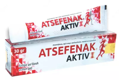 Yallig'lanish va og'riqni yo'qotish uchun faol Acefenac gel - 25 000 so'm / donadan