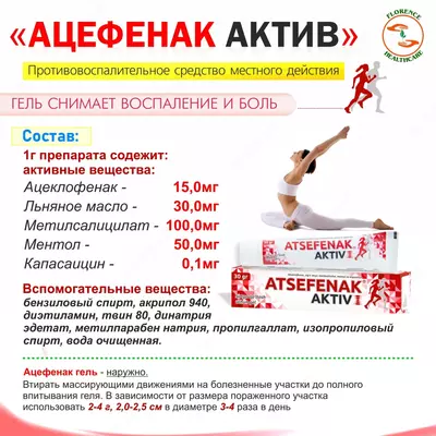 23 000 so'm / donadan Acephenac aktiv gel