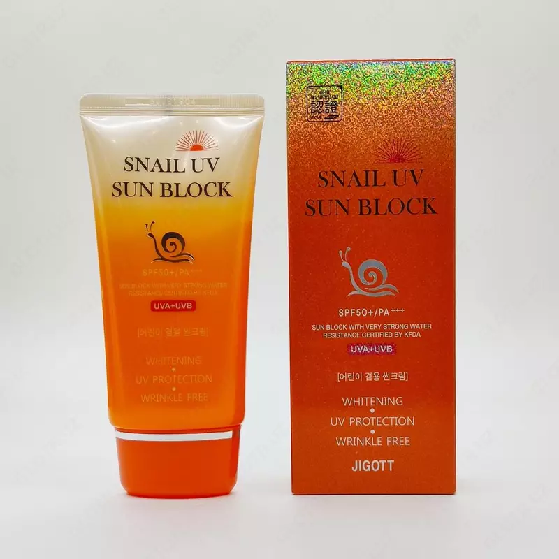 Солнцезащитный крем Jigott Snail UV Sun Block SPF 50, 70 мл.