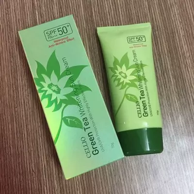 Солнцезащитный крем для лица Cellio Green Tea Whitening Sun Cream SPF50