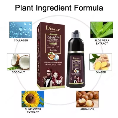 Шампунь-краска для седых волос Disaar с экстрактом коллагена и арганового масла
