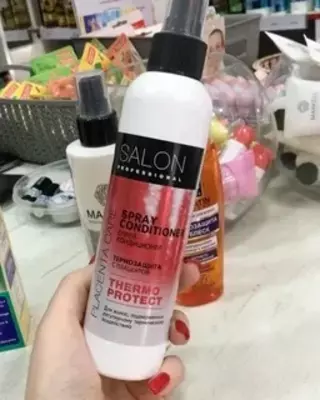 Термозащита для волос с плацентой спрей-кондиционер Salon Professional