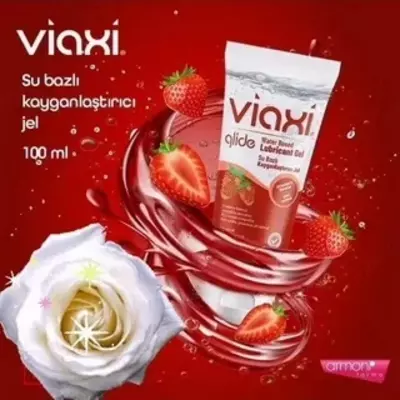 Qulupnay ta'mli Viaxi gel lubricant, 100 ml