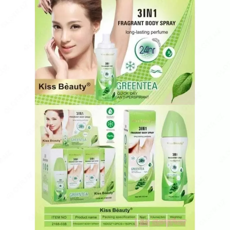 Антиперспирант Kiss Beauty 3 In 1 Fragrant Body Spray