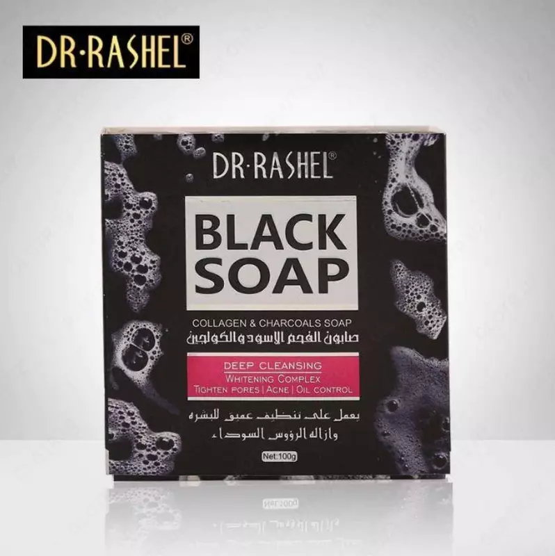 Чёрное мыло Коллаген и Уголь Dr. Rashel